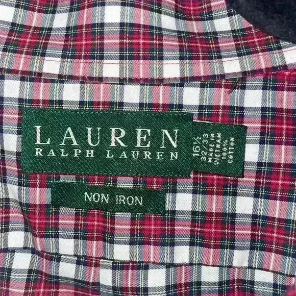 Lauren Ralph Lauren plaid button down non iron size 32/33 - Picture 3 of 4
